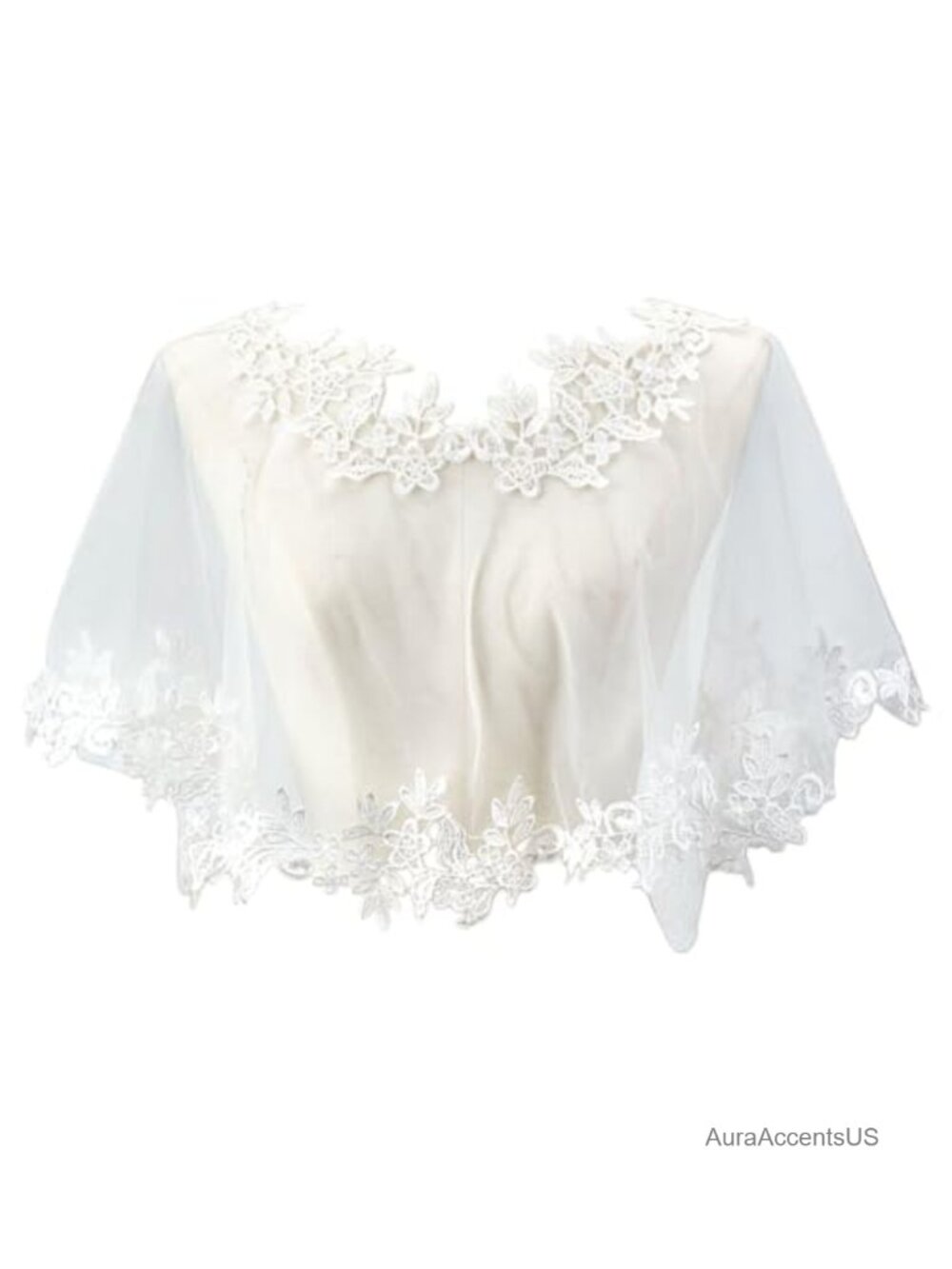 Lace Appliques Sheer Wedding Bridal Shawl Shoulder Cover Wraps Pashmina